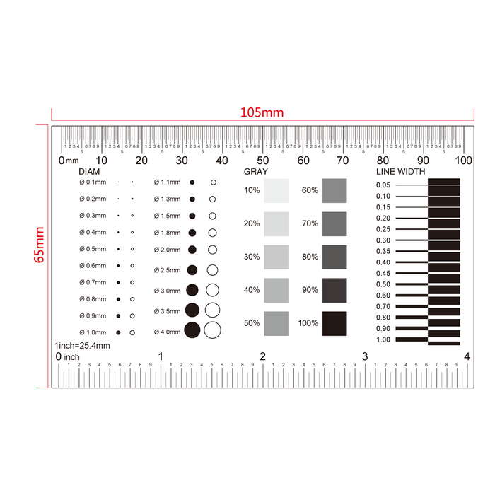 100mm/200 Div, 4Inch/80 Div Comparison Test Gauge, SKU RT02420415, three quarter front view