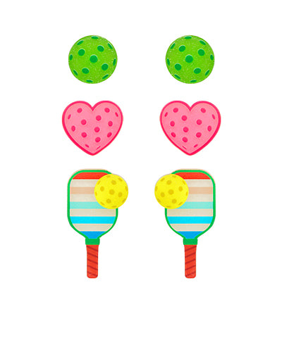 3 Pair Pickleball Stud Set