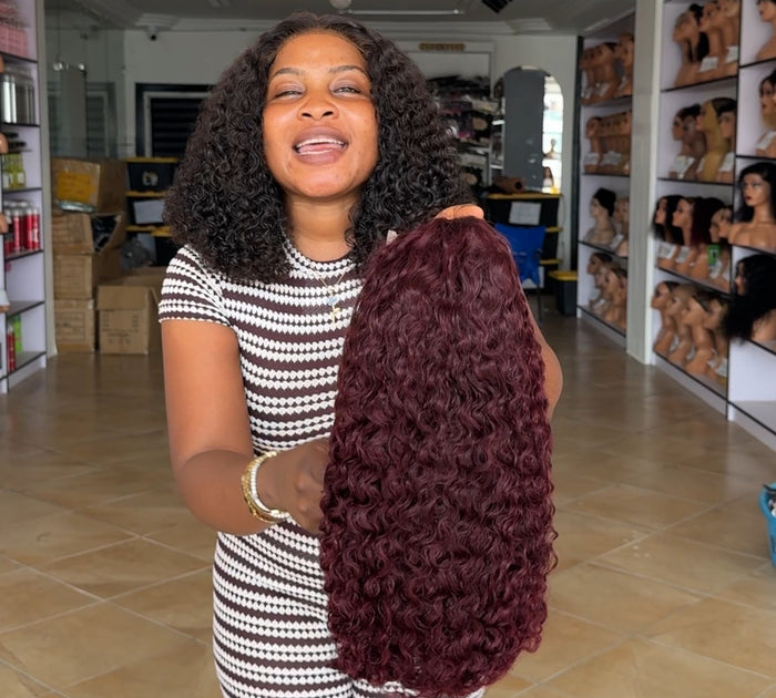 4x4 Closure Wet Curl (Burgundy)