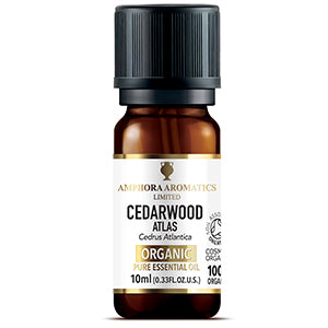 Amphora Aromatics COSMOS Organic Cedarwood Atlas Essential Oil 10ml