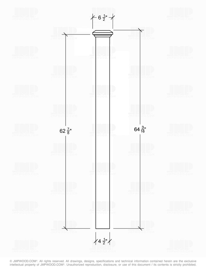 Box Newel 4080M - Mission Style (4-1/2")