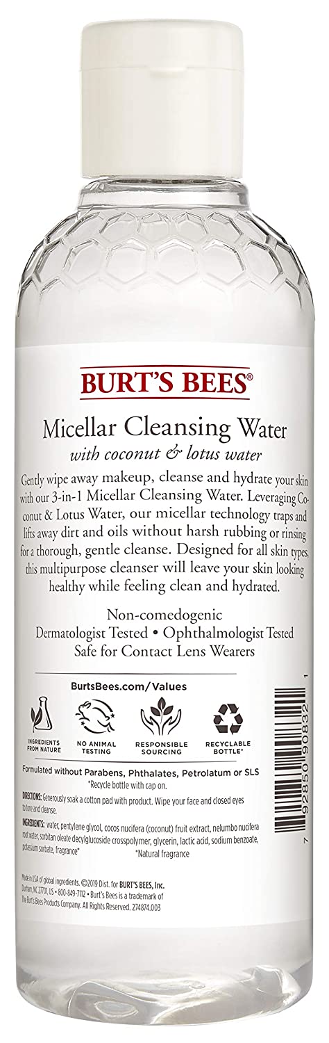 Burt's Bees Micellar Cleansing Water with Coconut & Lotus Extract, 8 oz.