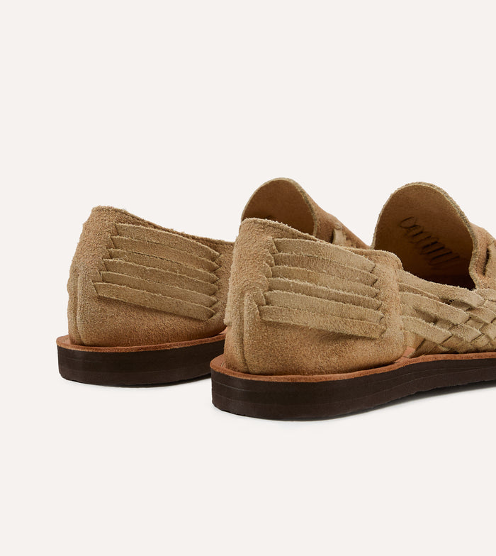 Chamula Khaki Suede Cancun Woven Sandal