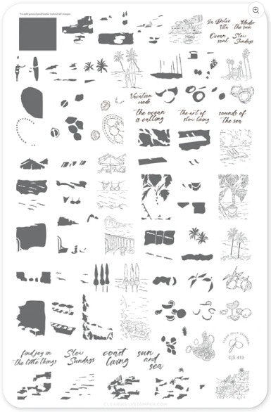 CjS-413 Coast Living | Clear Jelly Stamping Plate