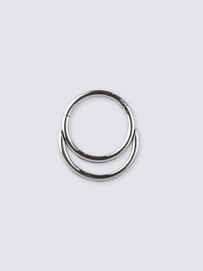 Double Hoop Hinged Ring 18G | Steel-Image 1