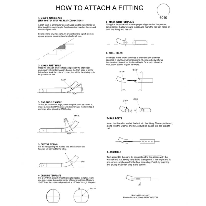 Fitting R6413-90 (6040 Handrail) - Over Easing 90º