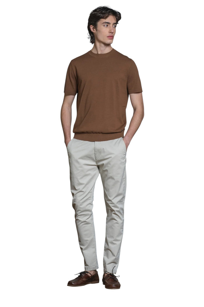 IMPURE girocollo cotone marrone SAMUEL COTONE-157
