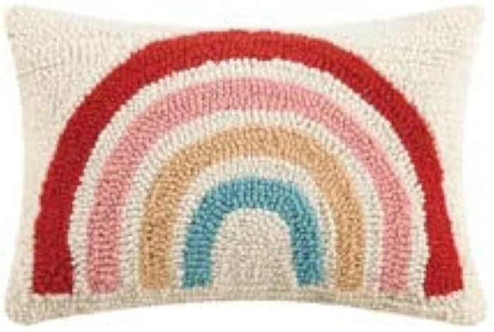Handcrafted Rainbow Hook Pillow