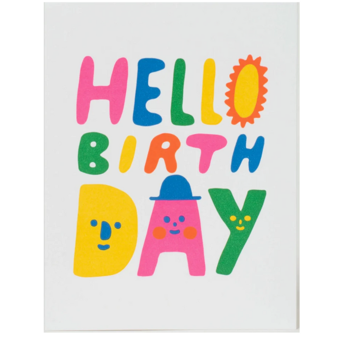 hello birthday greeting card