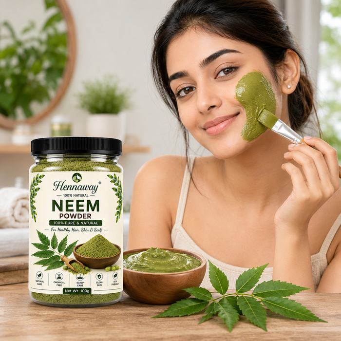 Hennaway 100% Natural Neem Powder for Hair, Skin & Scalp | Pure Neem Leaf Powder