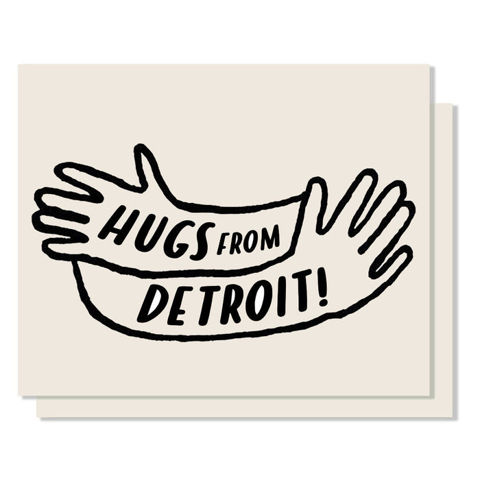Hugs From Detroit Letterpress Card - City Bird