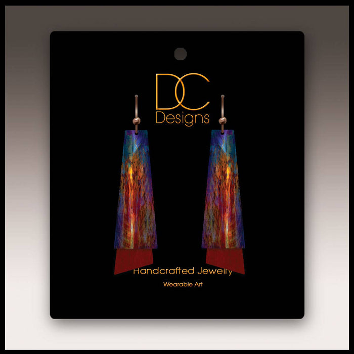 Illustrated Light & DC Designs - Canyon Rust Abstract Flutter Multilayer Earrings