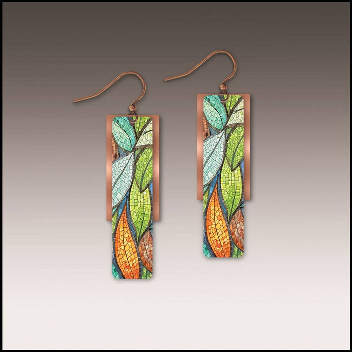 Illustrated Light & DC Designs - Floating Leaves Copper Accent Multilayer Earrings