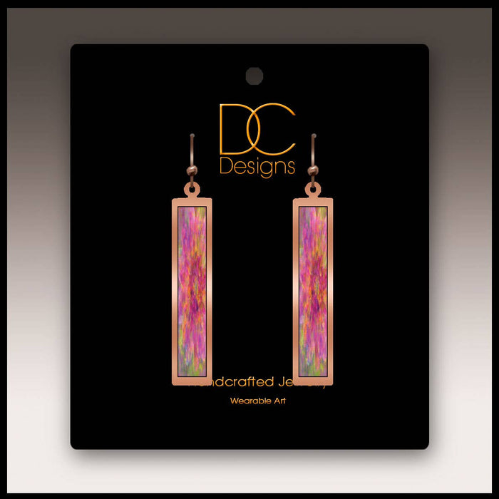 Illustrated Light & DC Designs - Tie Dye Abstract Floral Copper Show case Earrings