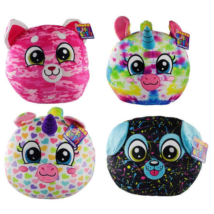ITEM NUMBER 023111 FLUFFY STUFFY JUMBO PLUSHIES 4 PIECES PER PACK