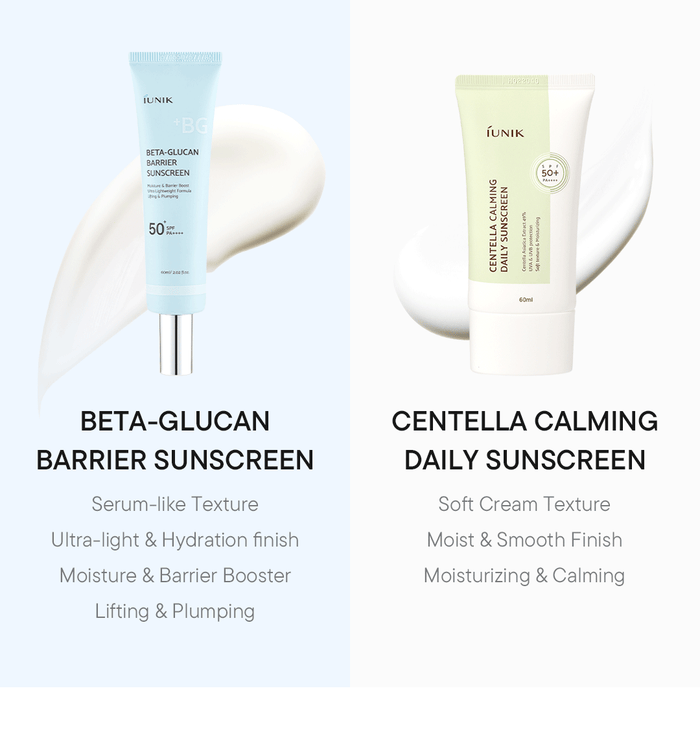 IUNIK Beta - Glucan Barrier Sunscreen 60ml واقي الشمس من حاجز بيتا جلوكان من IUNIK - Princess Cosmetics Qatar