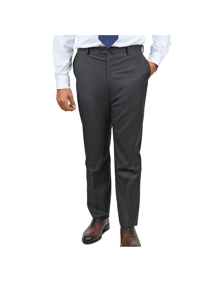 John Varvatos PANTS John Varvatos Charcoal Grey 100% Wool Slim Fit Dress Pants