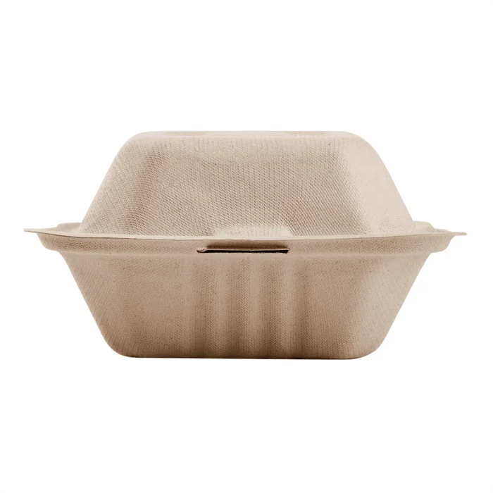 Karat Earth 6 x 6 Fiber Hinged Container | White | PFAS-Free
