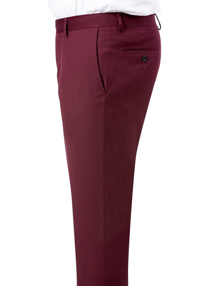 Kent Park PANTS Kent & Park Mens Solid Brown Regular Fit Flat Front Dress Pants