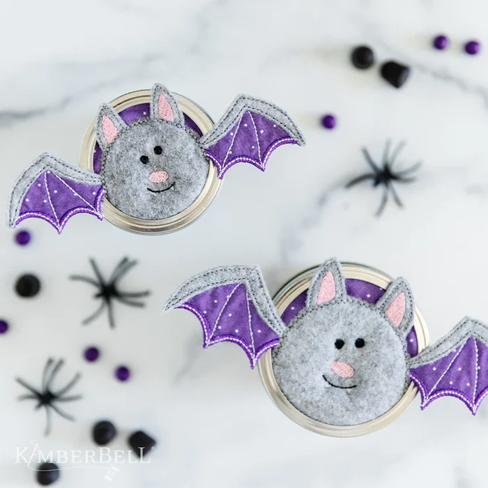 Kimberbell Digital Dealer 2023 October Dimensional Halloween Bat Jar Topper Design Only