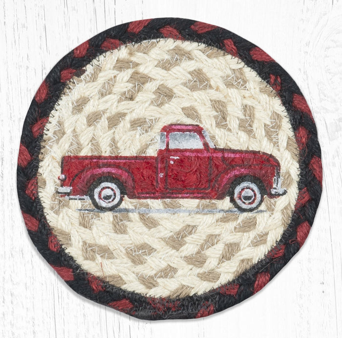 LC-019 Vintage Red Truck 7" Round