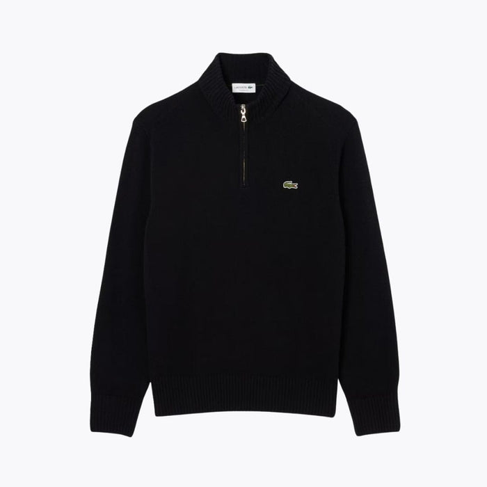 LC Zipped High Neck Carded Wool Sweater