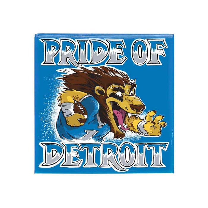 Lions Pride of Detroit 3"x3" Square Magnet - City Bird