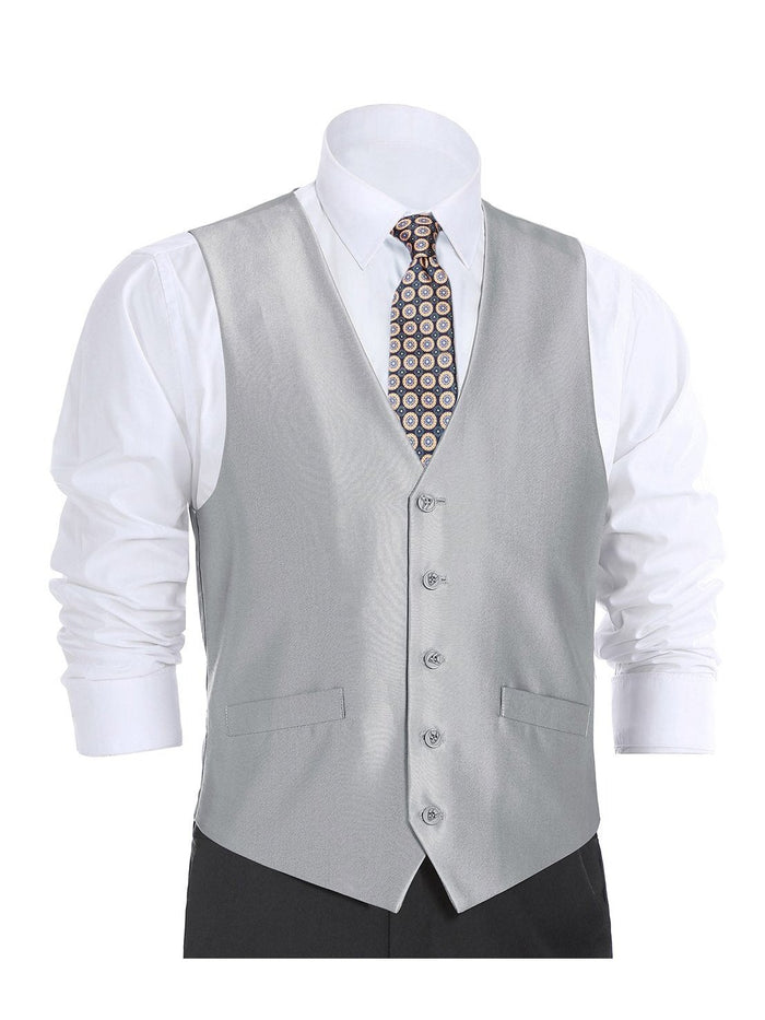 Men's Classic Fit Sharkskin Suit Vest