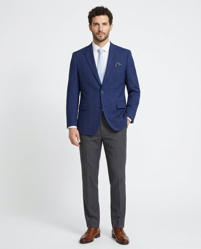 Men's Classic Fit Windowpane Blazer