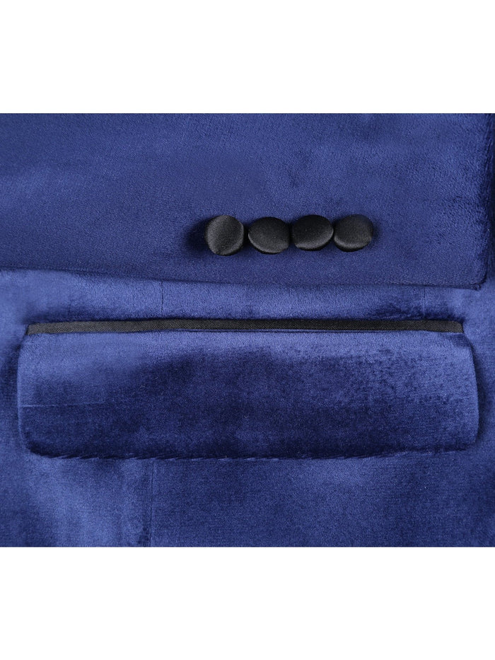 Men's Slim Fit Peak Lapel Stretch Blue Tuxedo Blazer