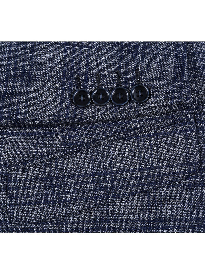 Men's Slim Fit Stretch Checked Blazer - The Suit Depot