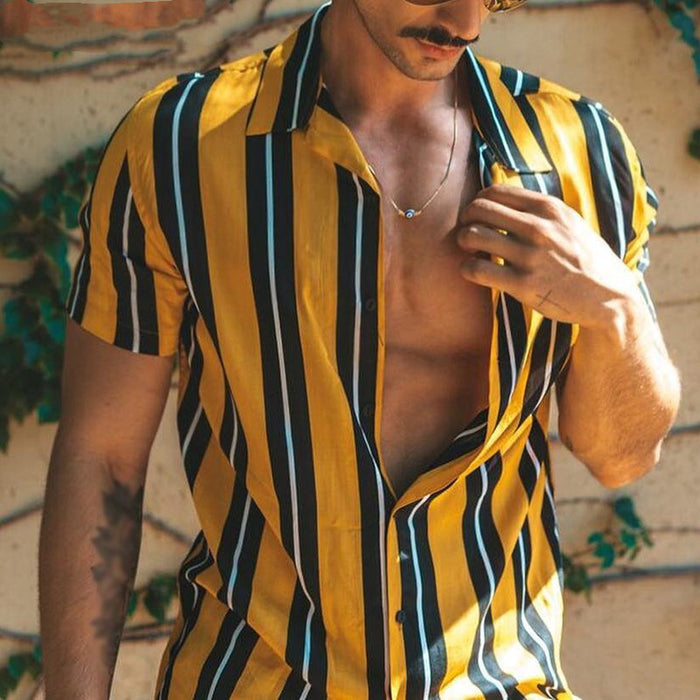 Men's Soft Streetwear Shirt - Summer Casual Button-Up