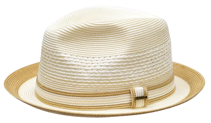 Mens The Retro Ivory/Cognac Straw Hat