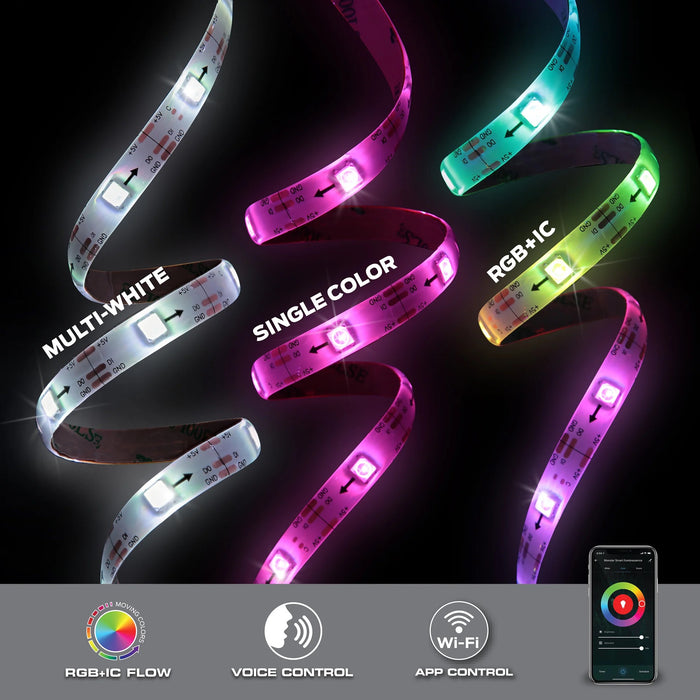 Monster Smart Sound Reactive Color Flow Indoor LED Light Strip (16.4 ft)