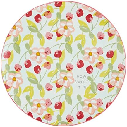 Mud Pie Botanical Platter, Cherry Round, 7 1/2" x 14 3/4"