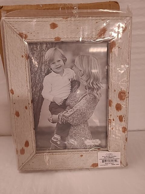 Mud Pie Small Brown Mohair Hide Print Frame, 4.5" x 6.25"