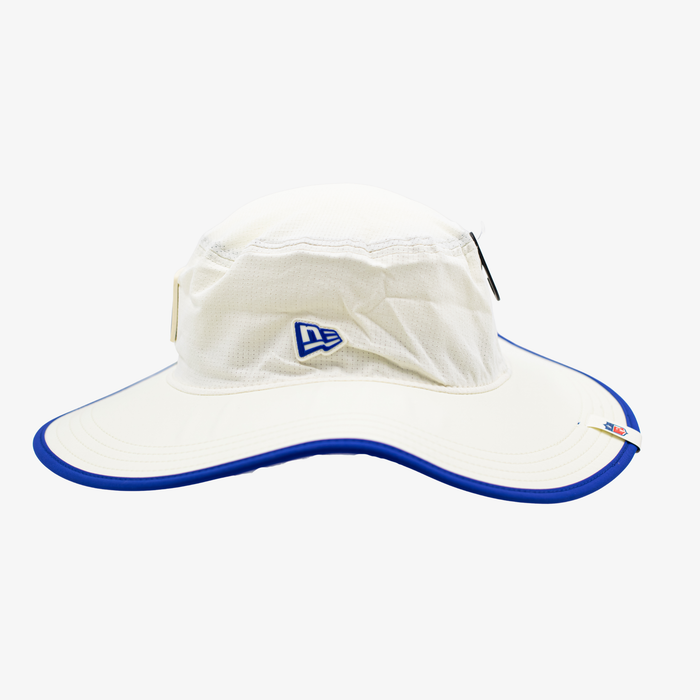 New Era Bills 2026 White Large Blue Brim Bucket Hat