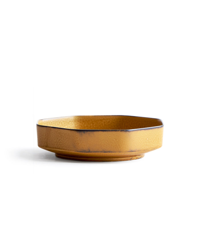 Octagonal Mustard Glaze Bowl
