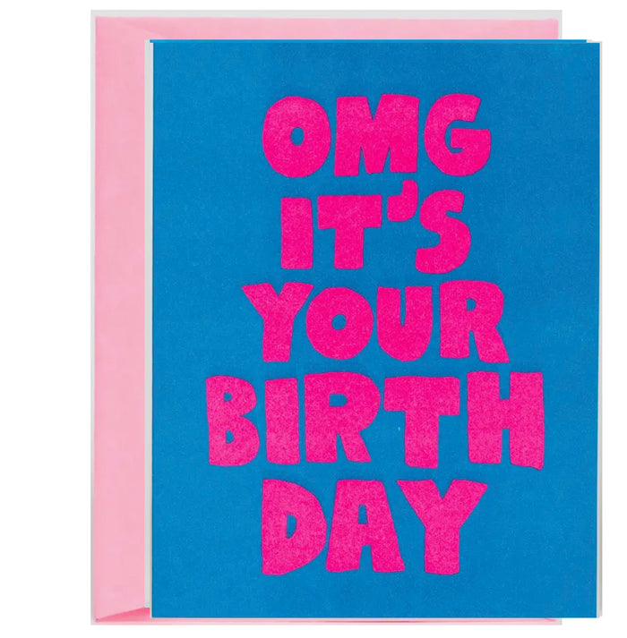 OMG birthday greeting card