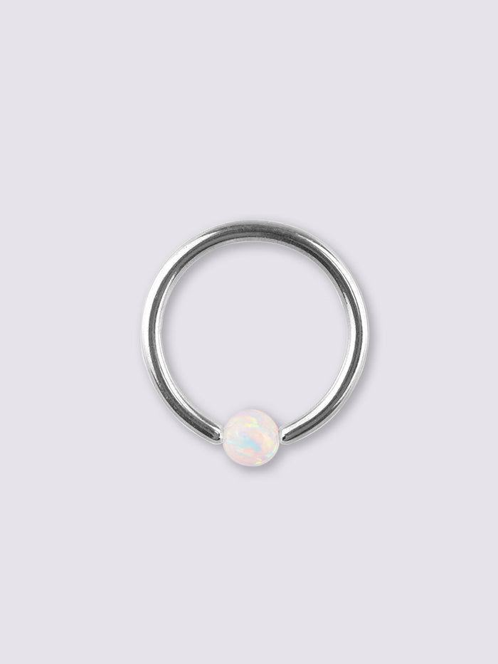Opal Bead Ring 16G | White-Image 1