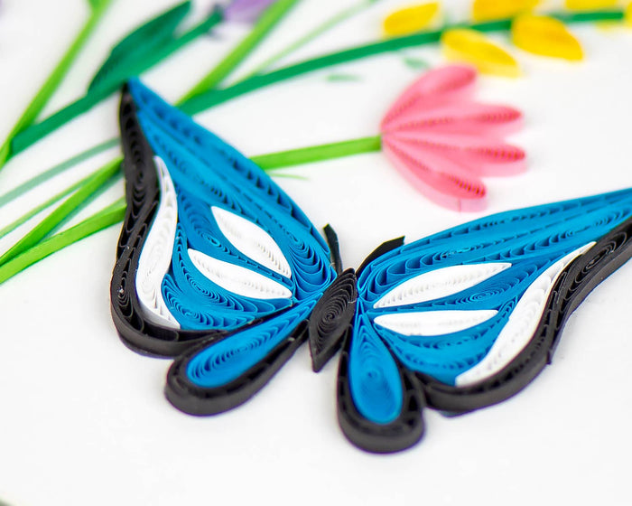 Quilling Card - Butterfly & Wildflowers