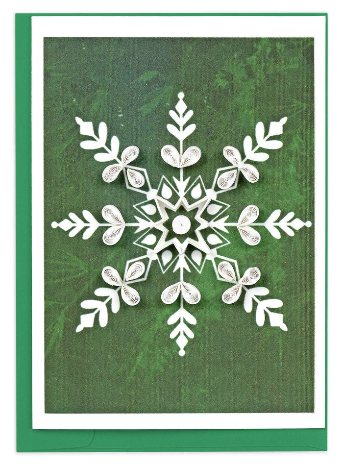 Quilling Card - Snowflake on Pine Gift Enclosure Mini Card