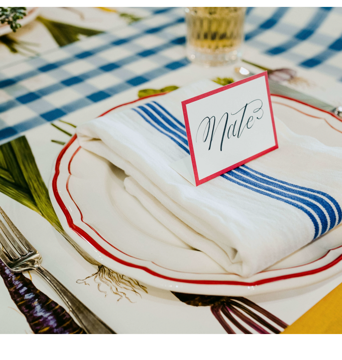 red Frame: place cards