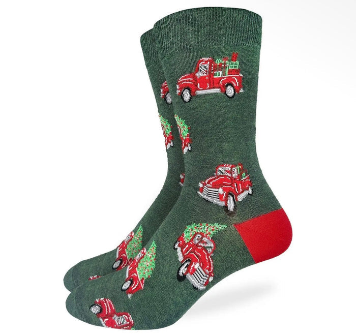 Red truck Christmas Socks