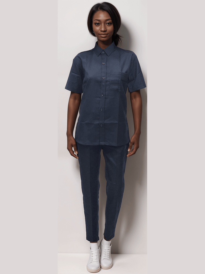 Safari Top Navy , Bouncer Shirt | HICKORY - J R GARMENTS