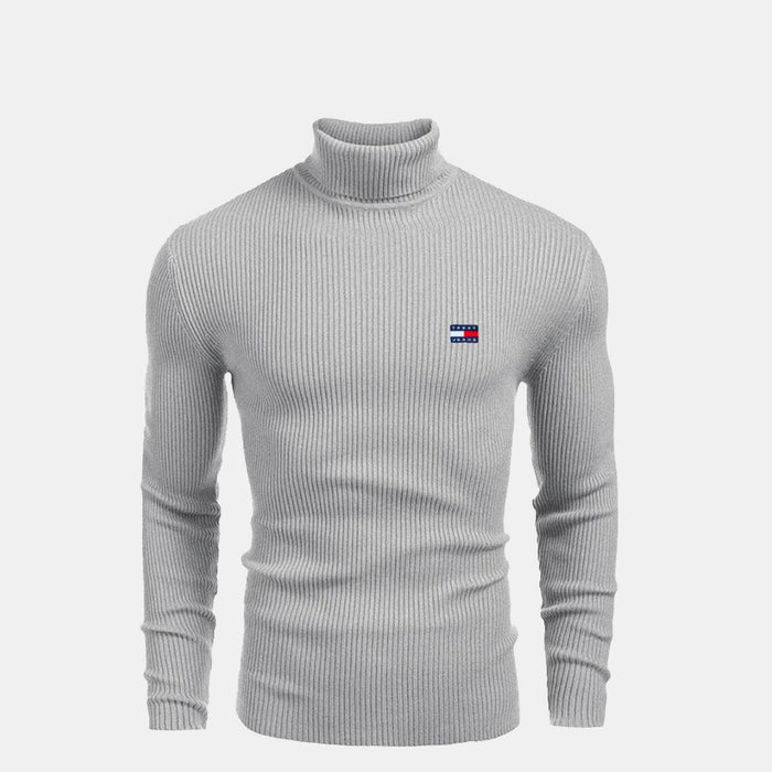 TH Turtleneck Cable-Knit Wool Sweater