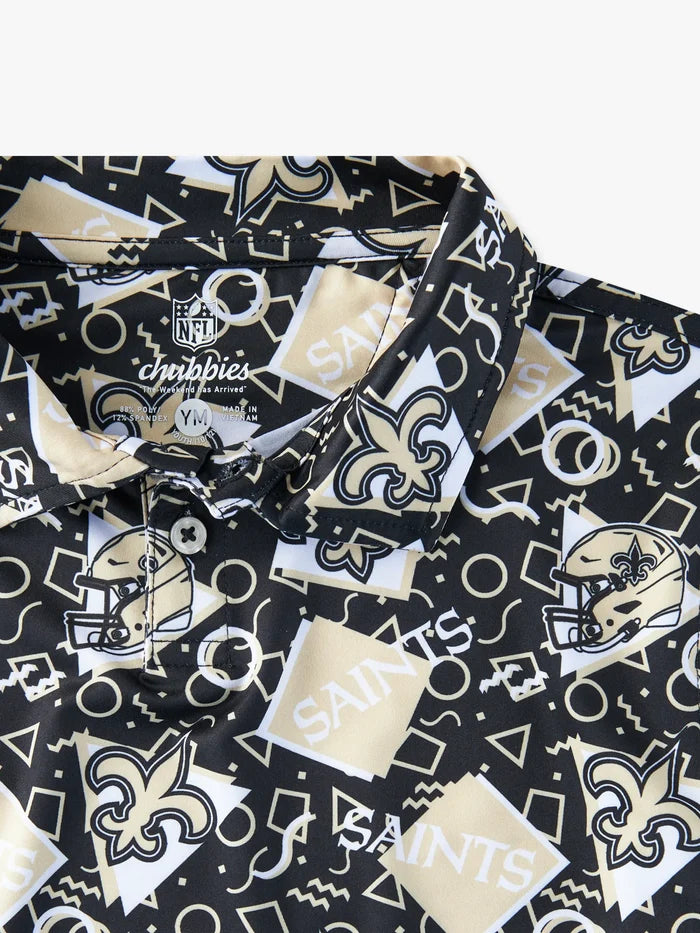 The Saints Game Day Fit (Boys Performance Polo) - Image 3 - Chubbies Shorts