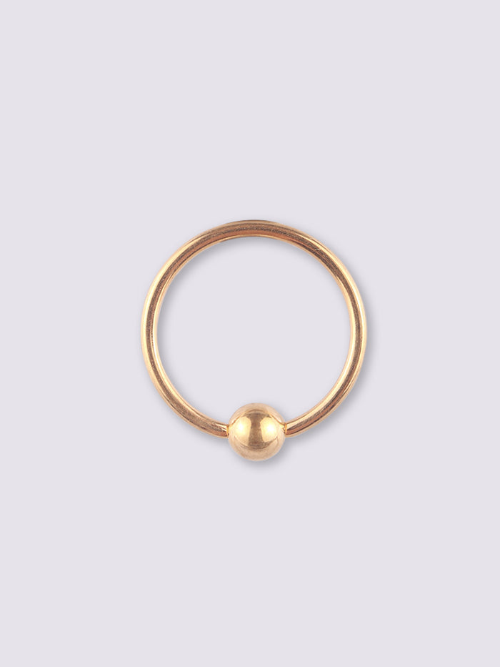 Titanium Plated Bead Ring 18G | Gold-Image 1