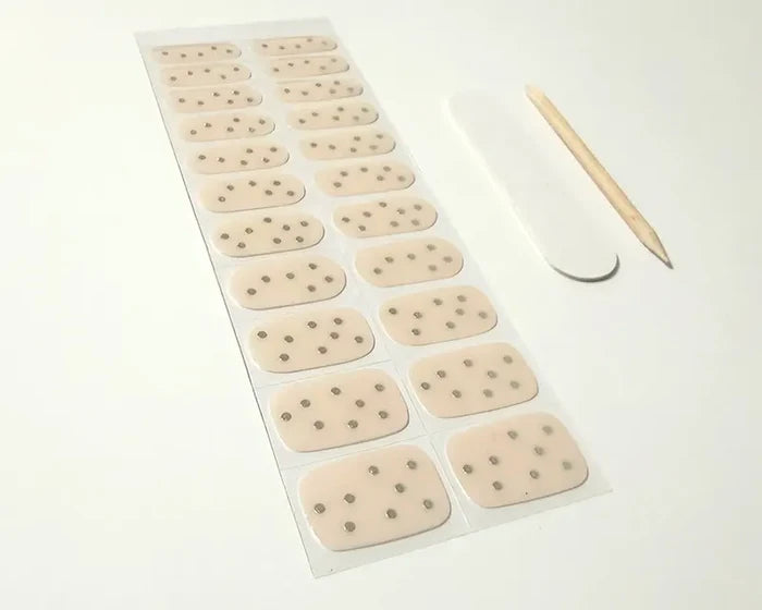 Cream Drop UV-Free gel nail wraps, angled close-up
