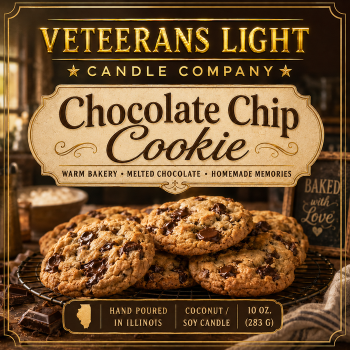 Veterans Light Candle Company - Chocolate Chip Cookie Candle | Fresh Baked Cookie Scent: 10 oz